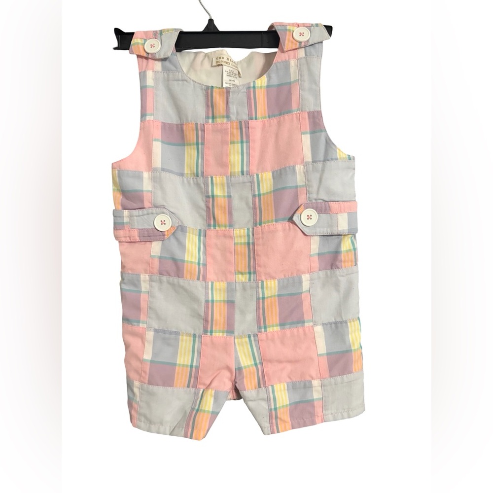 The Beaufort Bonnet Company Baby Romper 18-24M Pastel Plaid EUC